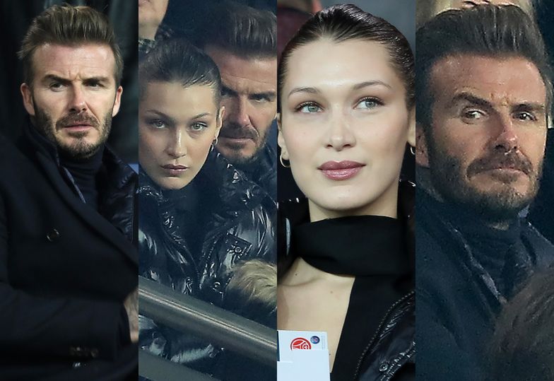 Bella Hadid i David Beckham przełamują lody na stadionie