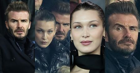 Zadowolona Bella Hadid i zdenerwowany David Beckham razem na meczu Ligi Mistrzów (ZDJĘCIA)