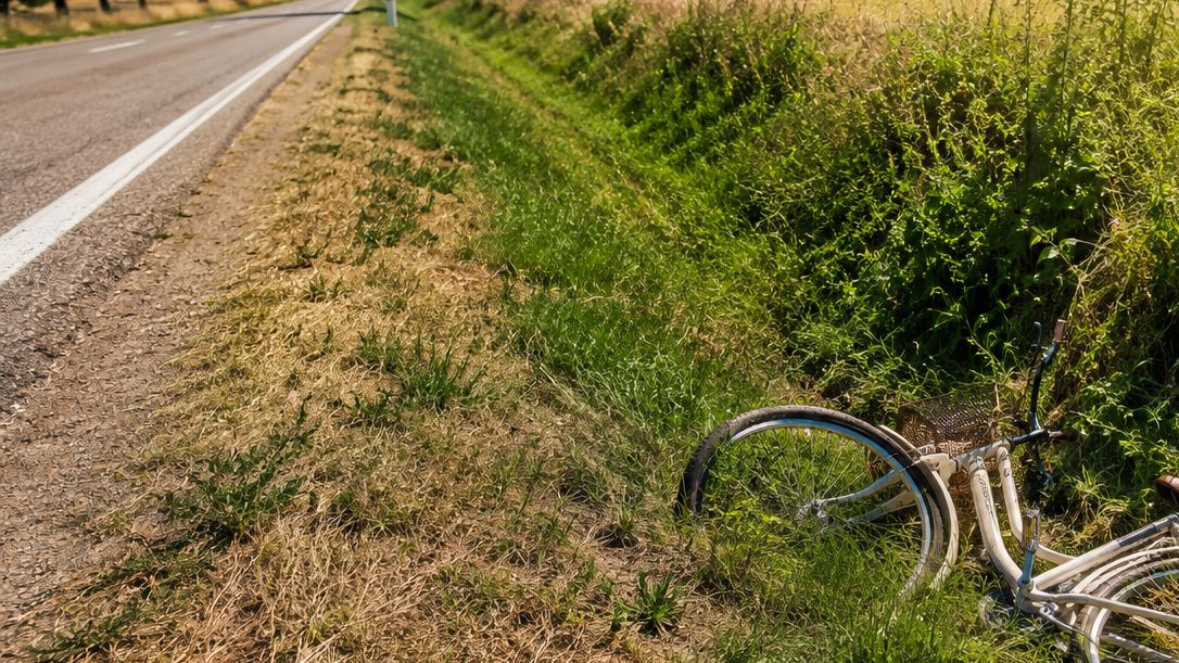 Rower ofiary udaru był widoczny z drogi