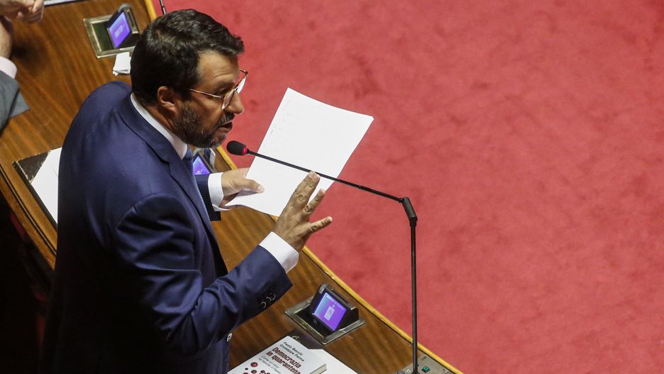 Koronawirus. Włochy. Na zdjęciu lider Ligi - Matteo Salvini, którego skrytykował burmistrz Codogno
