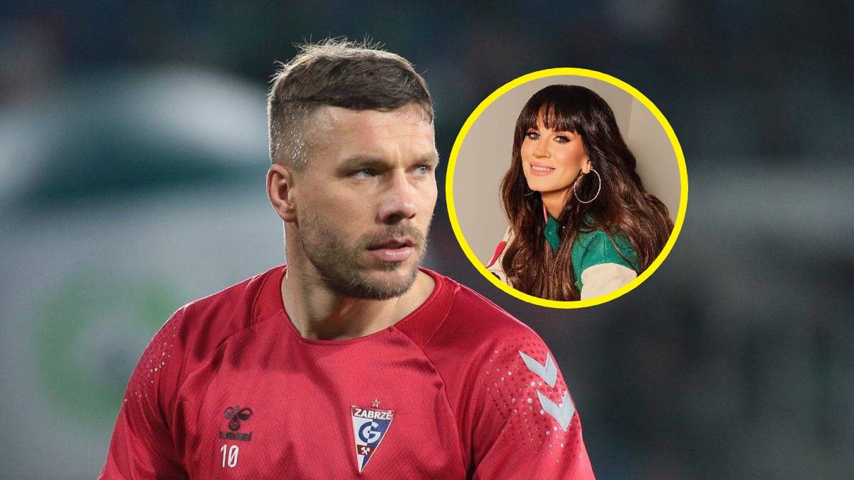 Piłkarz Lukas Podolski i wokalistka Sylwia Grzeszczak