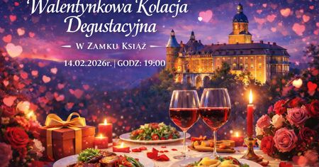 Walentynkowa kolacja degustacyjna w Zamku Książ – wieczór, który smakuje miłością