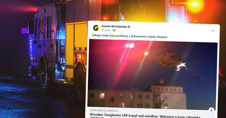 Wrocław. Helikopter nad osiedlem. Zabrakło karetki. Pacjent zmarł