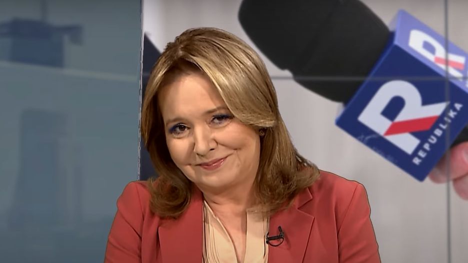 Danuta Holecka z uśmiechem na ustach prosiła widzów o pieniądze