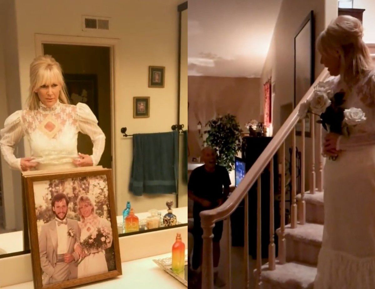 Po 35 lata przymierzyła suknię ślubną, nie przewidziała reakcji męża 