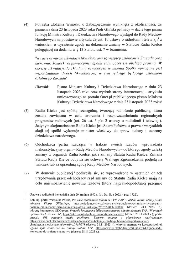 Fragmenty wniosków złożonych przez prokurator Ewę Wrzosek