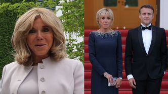 Brigitte Macron zadaje szyku na kolacji w galowej kreacji. Wcześniej paradowała po Berlinie w sukience odsłaniającej nogi. Ikona? (ZDJĘCIA)