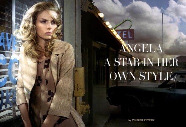 Angela Lindvall, fot.: Vincent Peters, stylistka Victoria Bartlett, źródło: thefashionistoimages.com