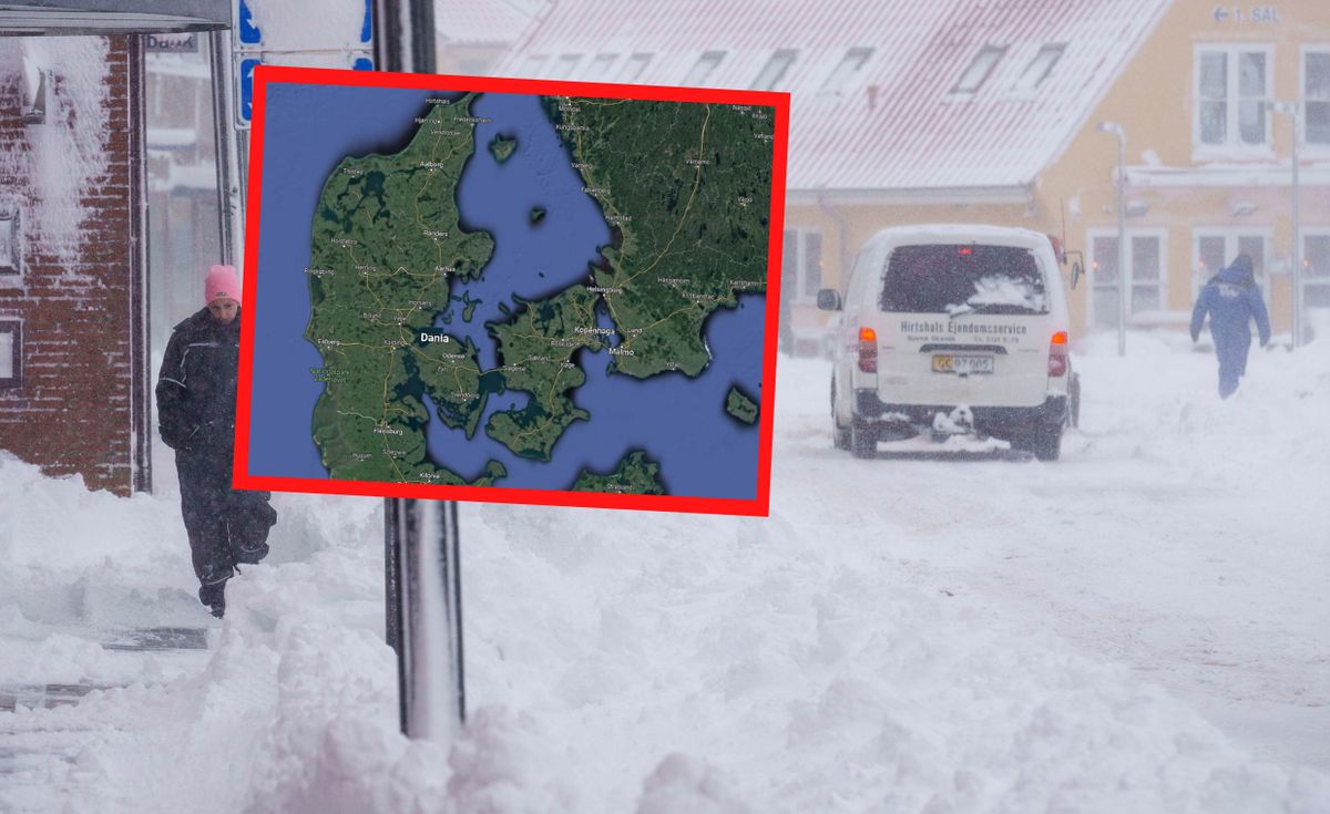 Śnieżyca sparaliżowała drogi w Danii