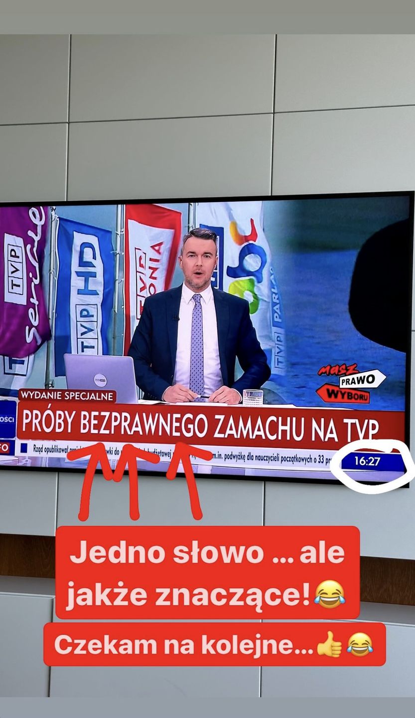 Piotr Gąsowski zakpił z "paskowego" TVP Info