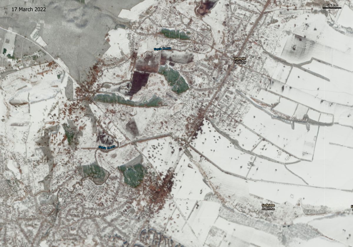 Obwód charkowski na zdjęciu satelitarnym 
