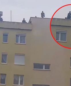 Szokująca zabawa w Gorzowie. Zrzucali ogromne kamienie z dachu wieżowca