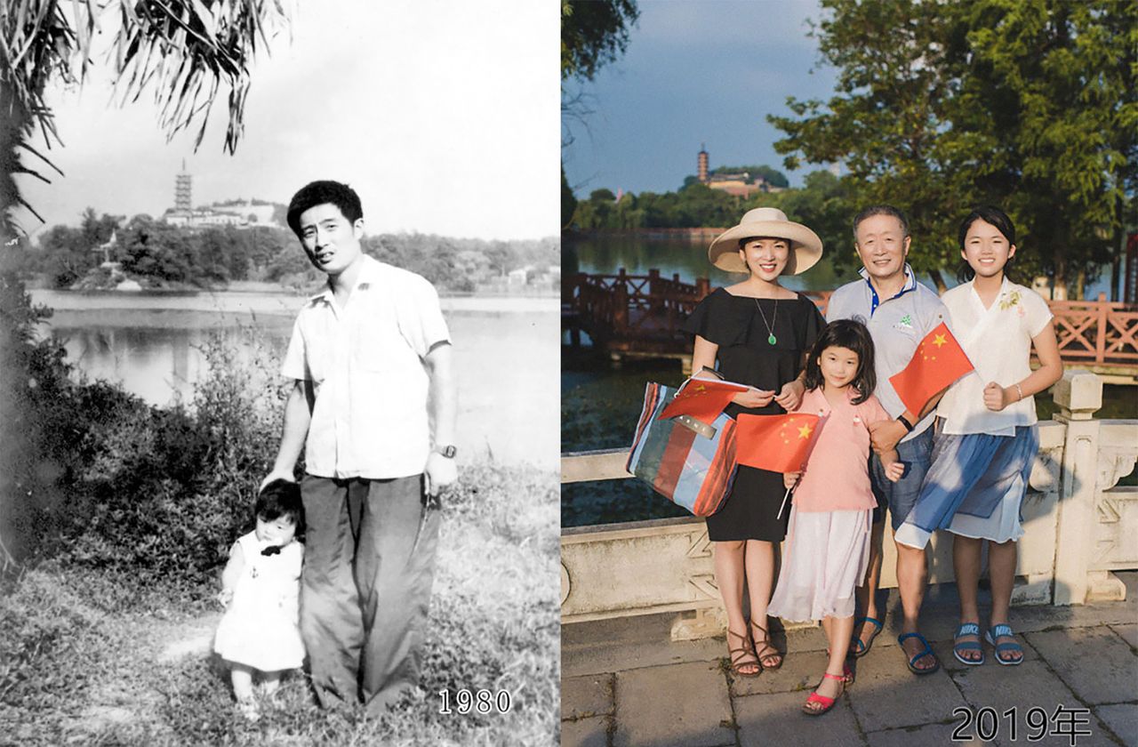 Ojciec i córka robią zdjęcia co roku w tym samym miejscu od 40 lat