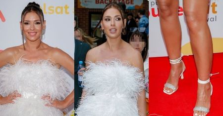 Polsat SuperHit Festiwal 2022. Cała w piórach Klaudia Halejcio maszeruje po czerwonym dywanie (ZDJĘCIA)