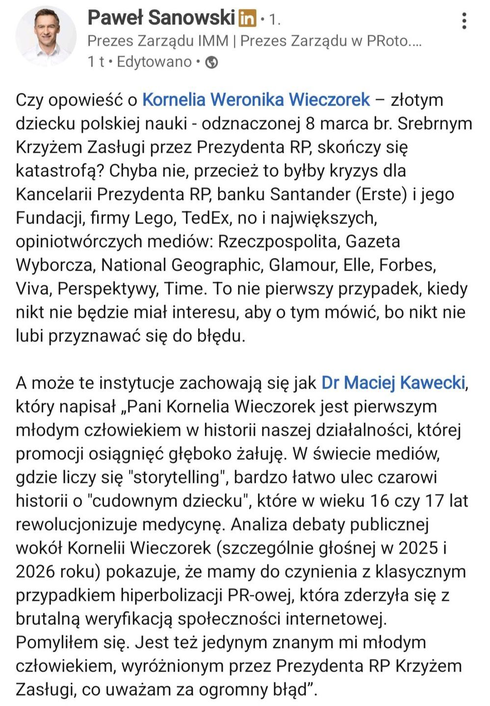 Screen LinkedIn
