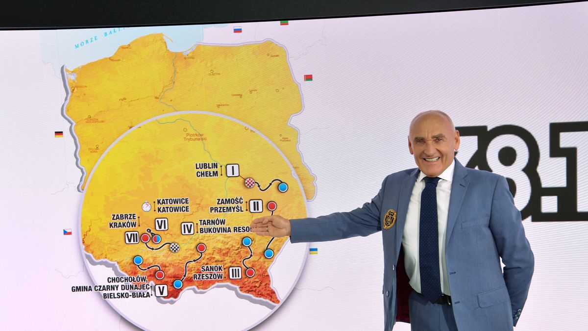 Czesław Lang prezentujący trasę Tour de Pologne 2021