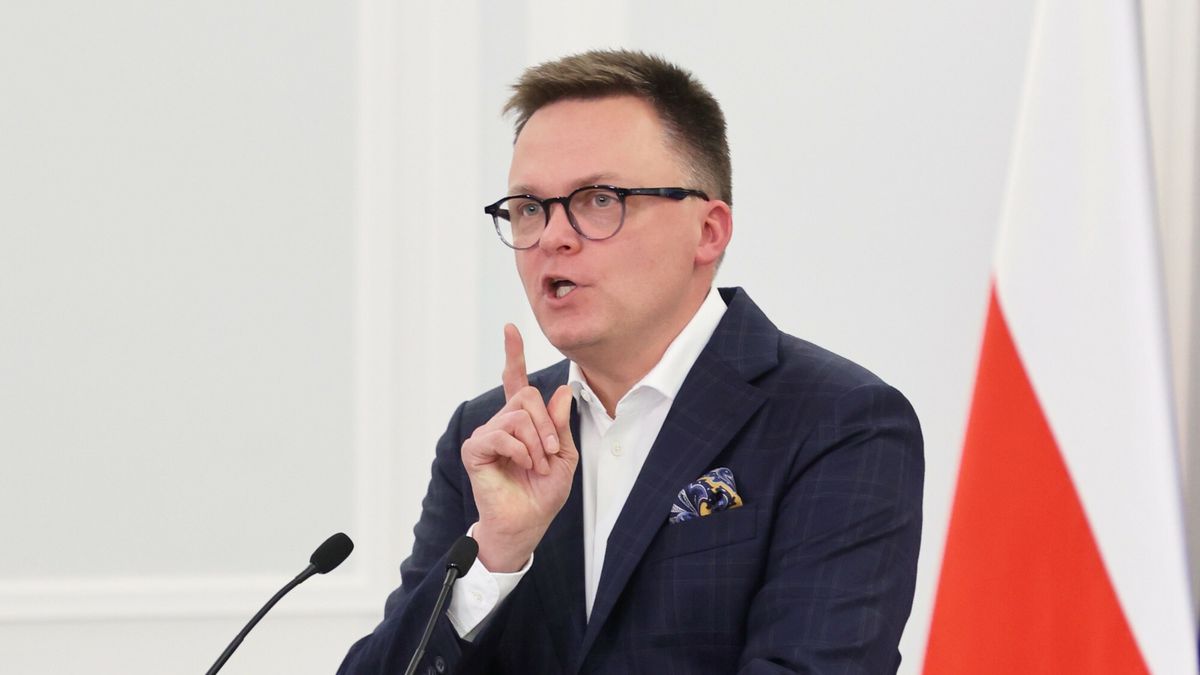 Konferencja prasowa Marsza?ka Sejmu Szymona Ho?owni
Fot. Piotr Molecki/East News, Warszawa, 23.11.2023. Sejm RP. Konferencja prasowa Marszalka Sejmu Szymona Holowni (n/z).
Piotr Molecki