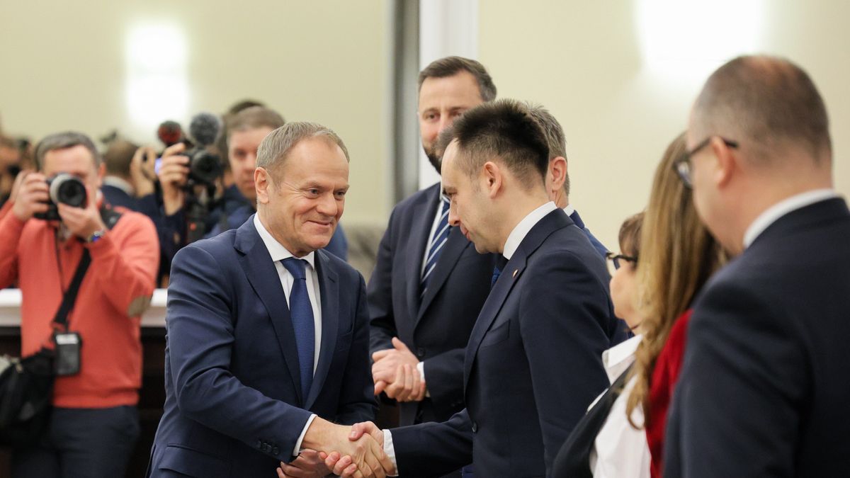 Donald Tusk i Andrzej Domański