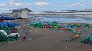 Smutny widok po sztormie. Nie tak powinna wyglądać plaża