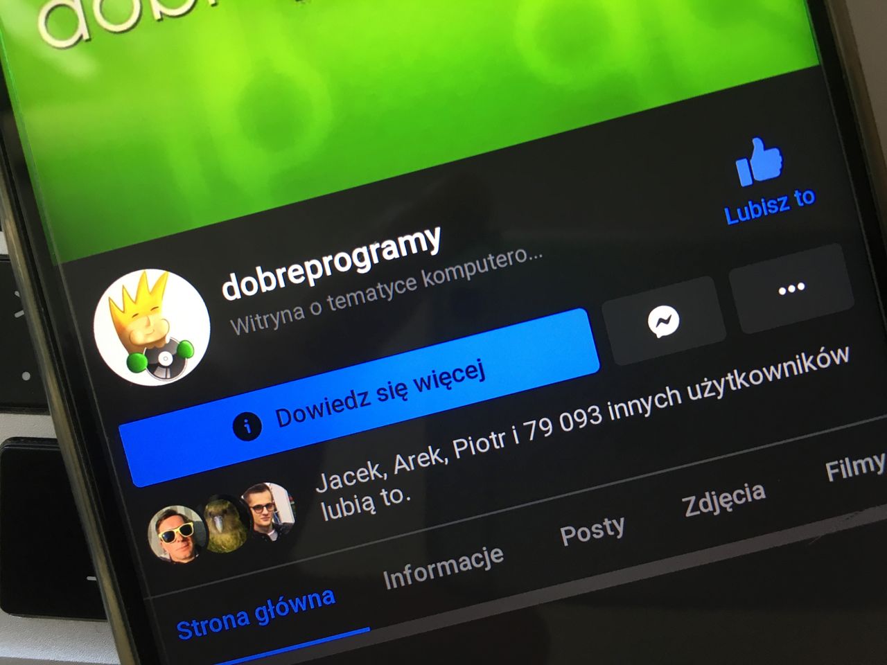 Ciemny wygląd Facebooka w Chromie dla Androida