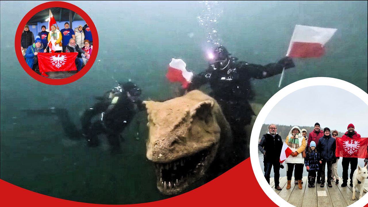 Biało-czerwona pod wodą. Nurkowie z Piły zanurkowali z flagą Polski