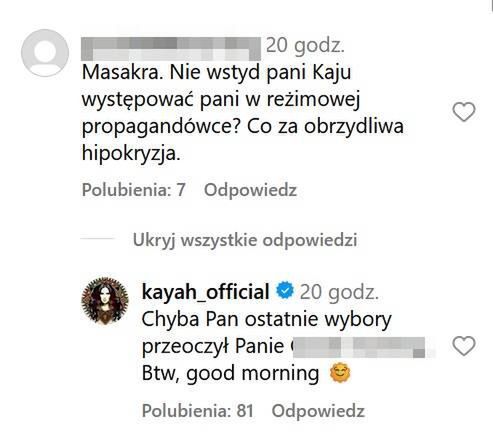 Kayah odpowiada 