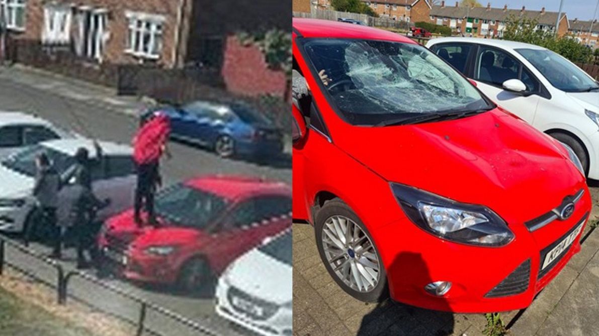 Gang nastolatków zdewastował samochód Polaków mieszkających w Anglii.