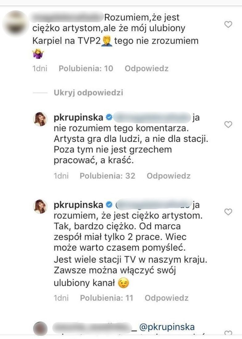 Paulina Krupińska broni występu Sebastiana Karpiela-Bułecki na Sylwestrze TVP