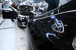 Mercedes-Benz Group AG Assembly Plant Ahead of Annual Earnings
A badge on a Mercedes-Maybach S-class luxury automobile on the assembly line at the Mercedes-Benz Group AG plant in Sindelfingen, Germany, on Monday, Feb. 13, 2023. Mercedes is scheduled to announce full year earnings on Feb. 17. Photographer: Krisztian Bocsi/Bloomberg via Getty Images
Bloomberg
manufacture, german, cars, european, vehicles, signs, autos, automobile, automotive, automobiles, auto, vehicle, fabrication, signage, business news, luxury products, industries, emea, euro members, e.u., eu, consumer goods, construction