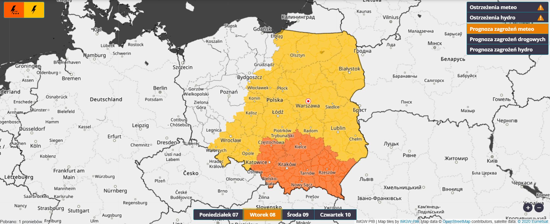 Ostrzeżenia IMGW dla rolników