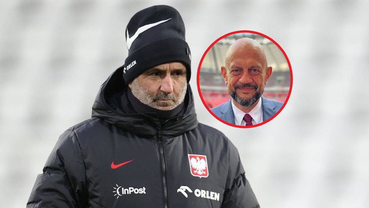 Na głównym planie Michał Probierz. W "ramce" Jacek Laskowski