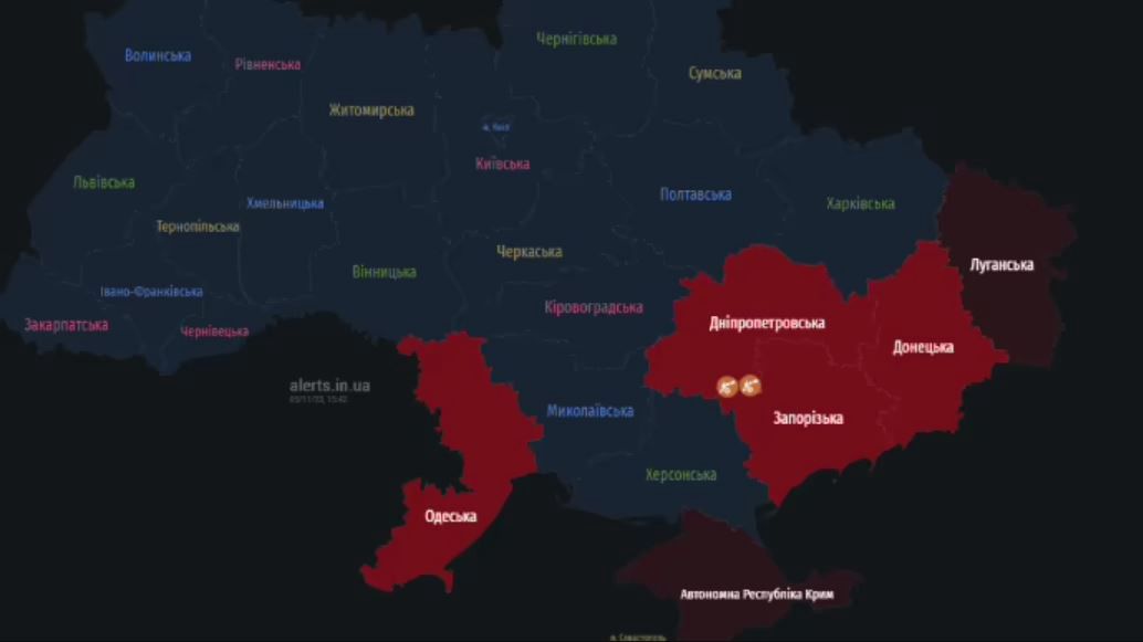 Mapa alertów w Ukrainie