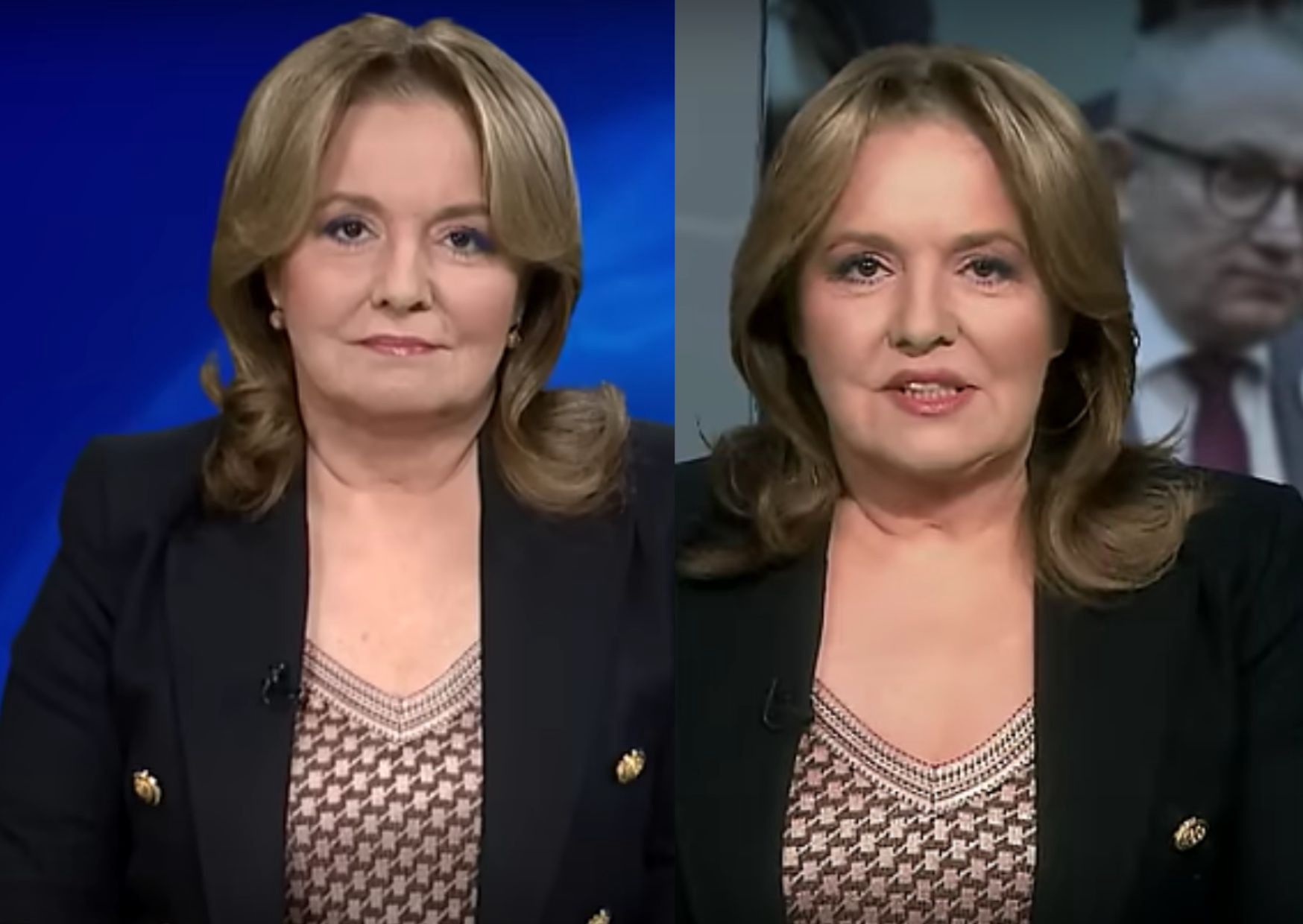 Danuta Holecka dwukrotnie zdecydowała się na jedną stylizację