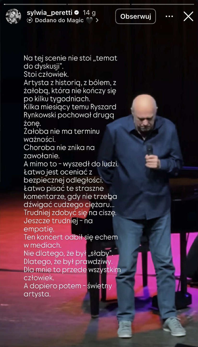 Sylwia Peretti o Ryszardzie Rynkowskim