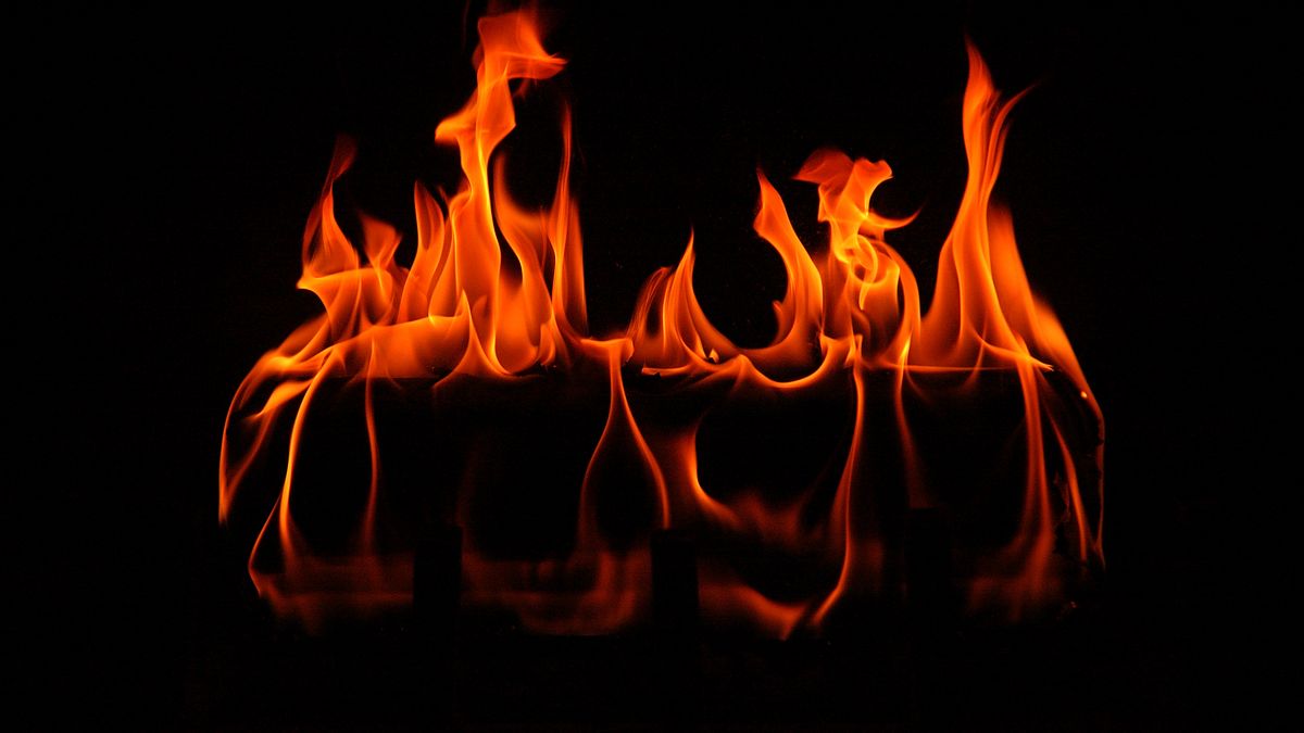 Pożar na półce z książkami 1