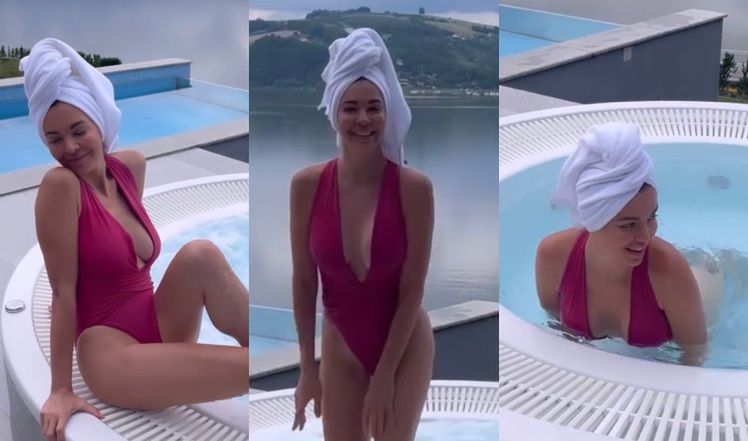 Anna Wendzikowska pozuje w jacuzzi