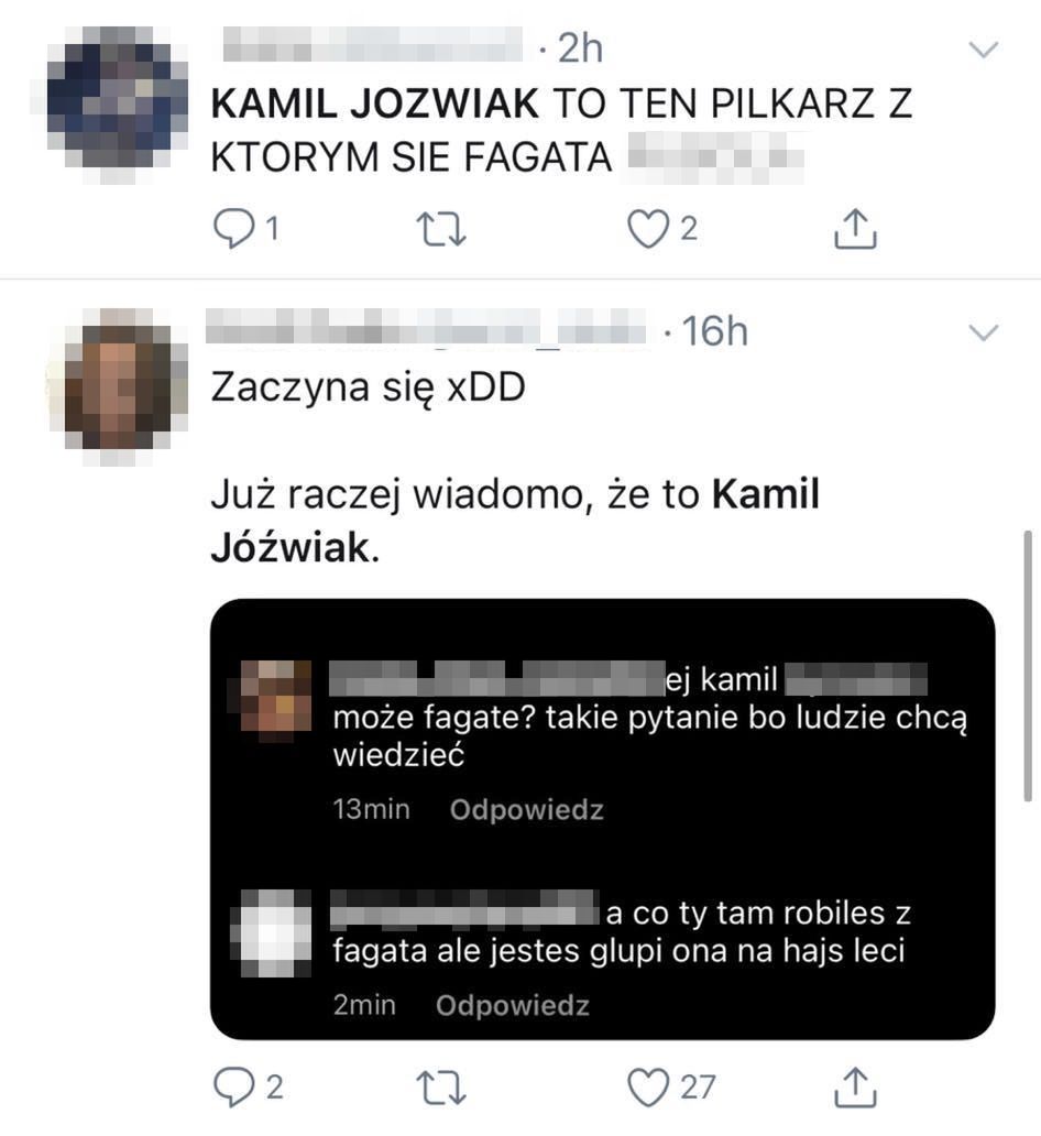 Komentarze z Twittera o Fagacie i Kamilu Jóźwiaku
