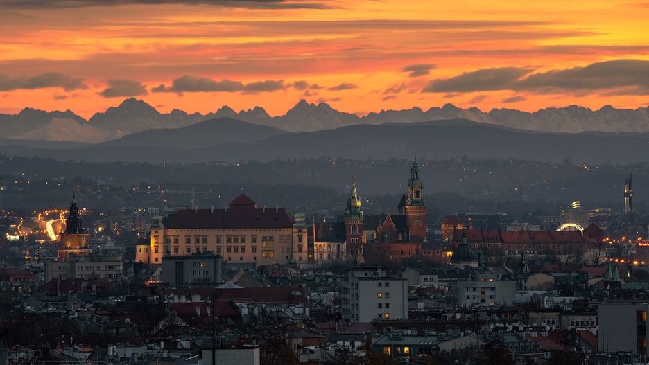 Tatry widziane z Krakowa 22 listopada
