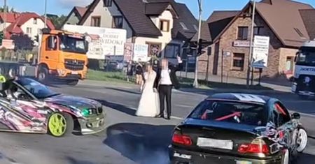 "Przesada". Kierowcy BMW driftowali wokół pary młodej. Policja reaguje