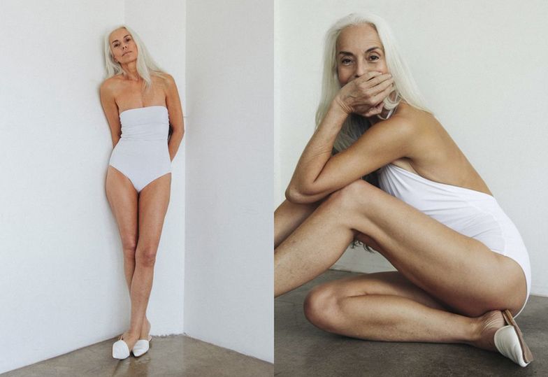 60-letnia modelka pozuje w kostiumach kąpielowych. Seksowna?