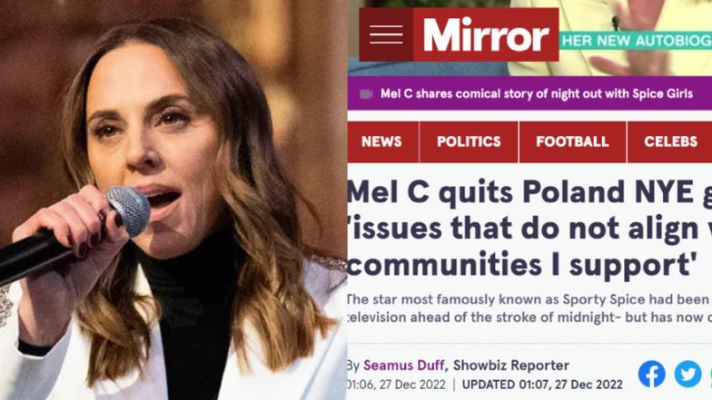 Mel C odwołała występ na Sylwestrze TVP. Tak brytyjskie media piszą o Polsce