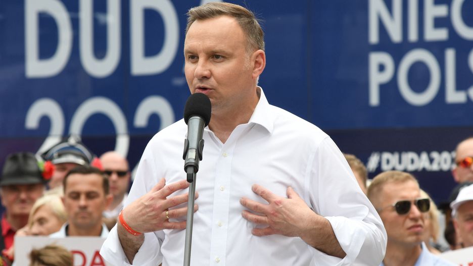 Prezydent Andrzej Duda podczas spotkania wyborczego w Złotoryi