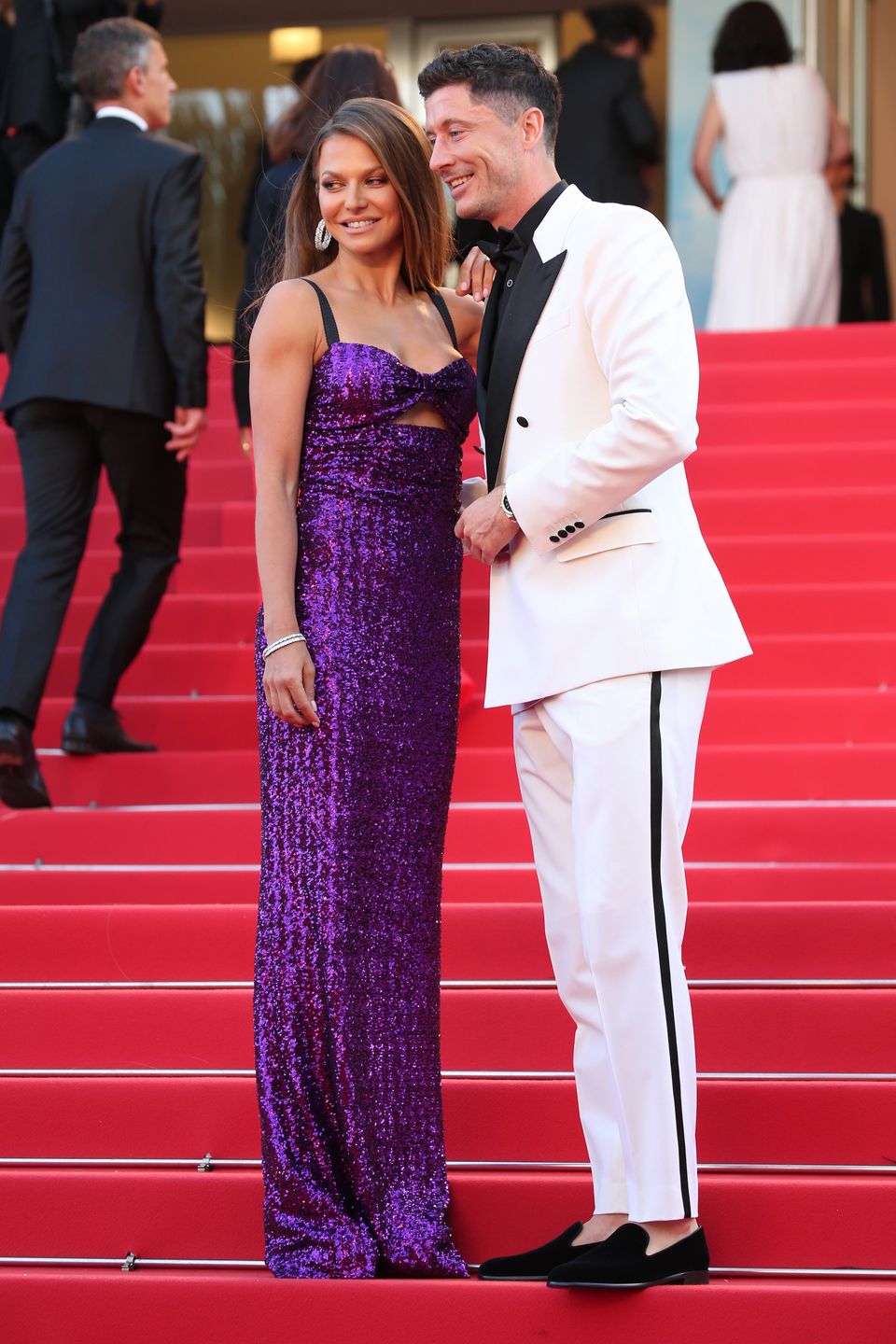 Anna Lewandowska i Robert Lewandowski błyszczą na premierze w Cannes