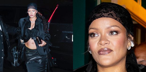 Rihanna eksponuje dekolt i CIĄŻOWY BRZUCH na after party po Met Gali. Stylowa?