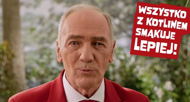Karol Strasburger pyta o ketchup w reklamie Kotlina (wideo)