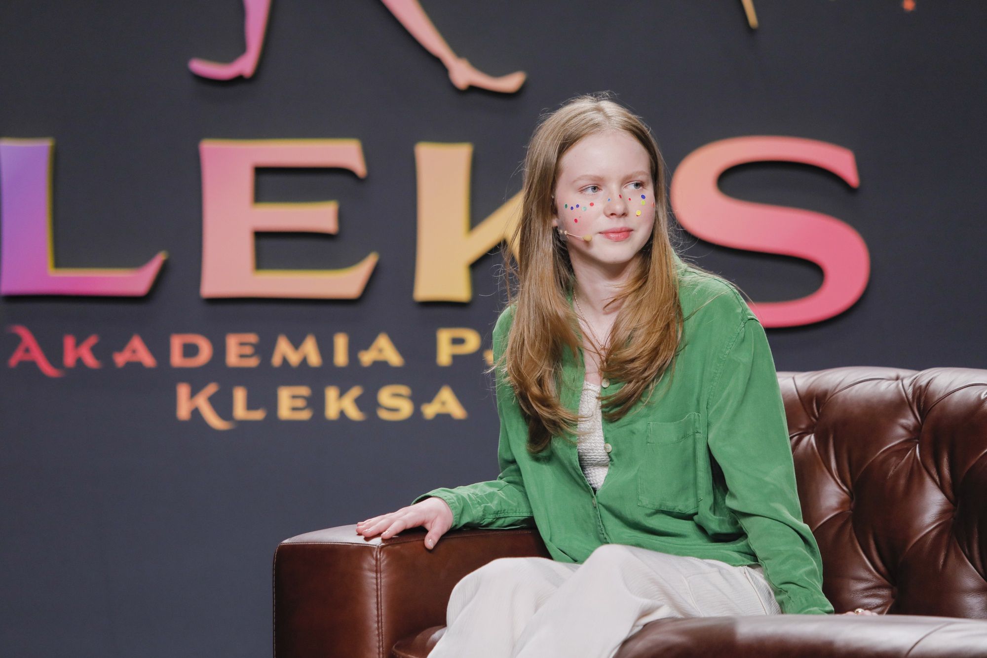 Antonina Litwiniak na konferencji prasowej "Akademii Pana Kleksa"