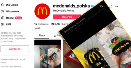 McDonalds na TikToku. Codziennie do 30 sierpnia kody promo okazYEAH na jedzenie – LISTA