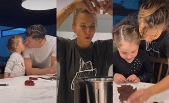Anna Lewandowska produkuje pierniczki z rodziną w koszulce Louis Vuitton za KILKA TYSIĘCY ZŁOTYCH. Pokazała też twarze córek. Miło? (ZDJĘCIA)