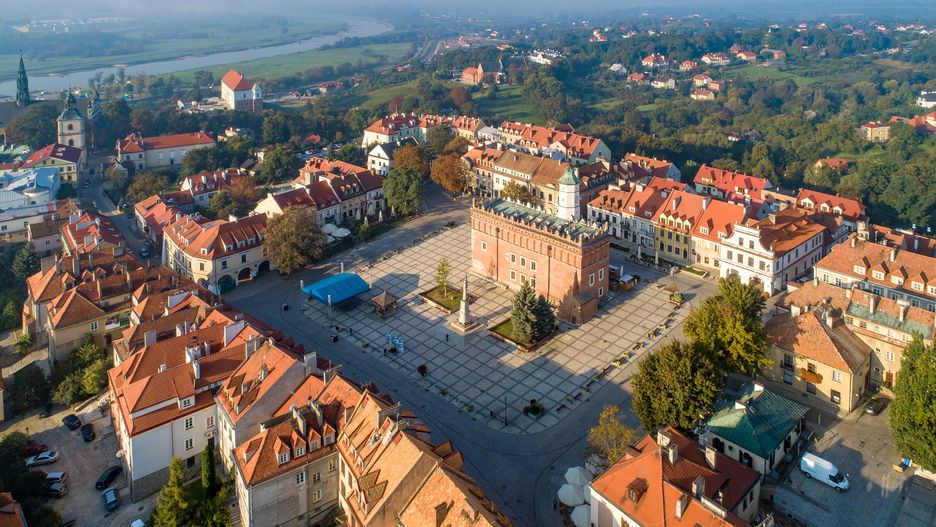 Widok na starówkę w Sandomierzu