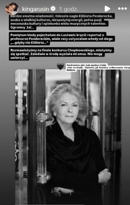 Kinga Rusin pożegnała Elżbietę Penderecką